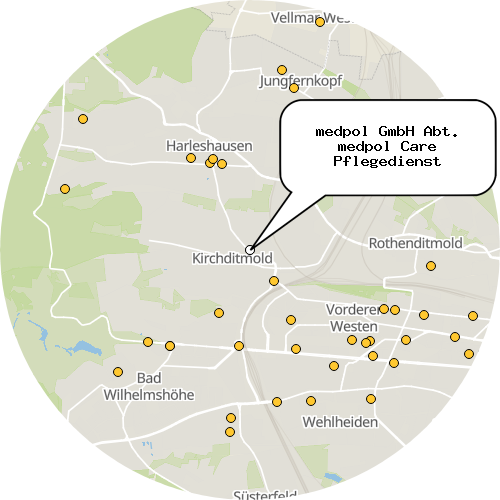 Kartenausschnitt für die Firma medpol GmbH Abt. medpol Care Pflegedienst
