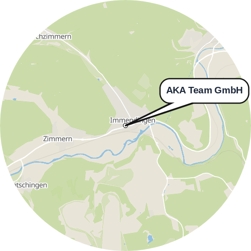 Kartenausschnitt für die Firma AKA Team GmbH
