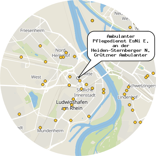 Kartenausschnitt für die Firma Ambulanter Pflegedienst EsNi E. an der Heiden-Sternberger N. Grützner Ambulanter Pflegedienst