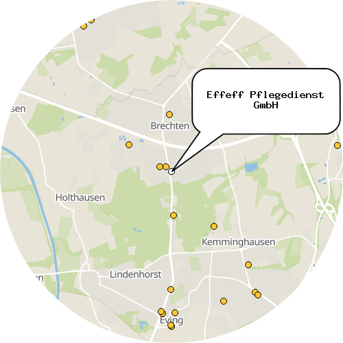 Kartenausschnitt für die Firma Effeff Pflegedienst GmbH