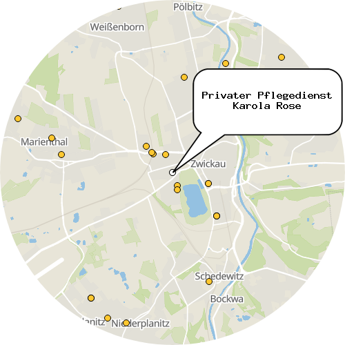 Kartenausschnitt für die Firma Privater Pflegedienst Karola Rose