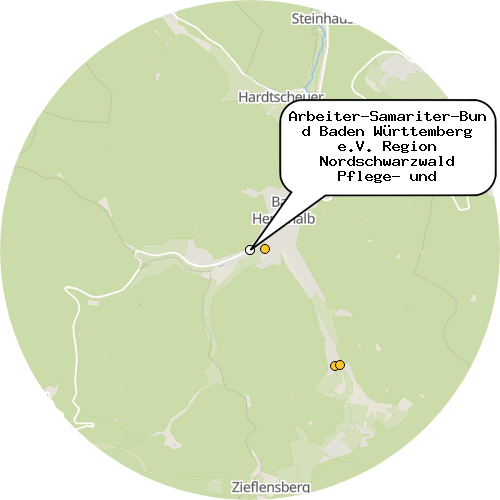 Kartenausschnitt für die Firma Arbeiter-Samariter-Bund Baden Württemberg e.V. Region Nordschwarzwald Pflege- und Betreuungsdienst