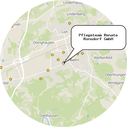 Kartenausschnitt für die Firma Pflegeteam Renate Ronsdorf GmbH
