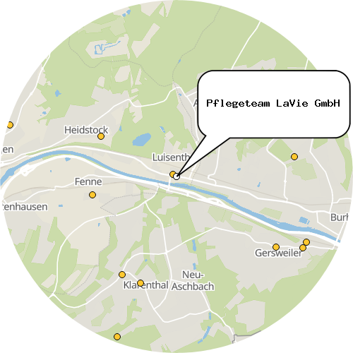 Kartenausschnitt für die Firma Pflegeteam LaVie GmbH