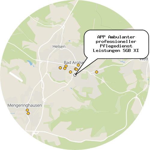 Kartenausschnitt für die Firma APP Ambulanter professioneller Pflegedienst Leistungen SGB XI
