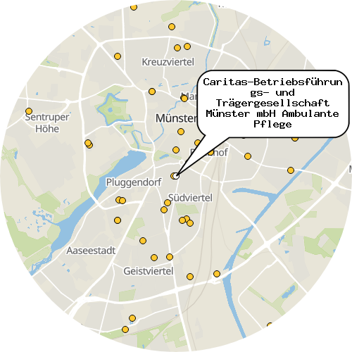 Kartenausschnitt für die Firma Caritas-Betriebsführungs- und Trägergesellschaft Münster mbH Ambulante Pflege