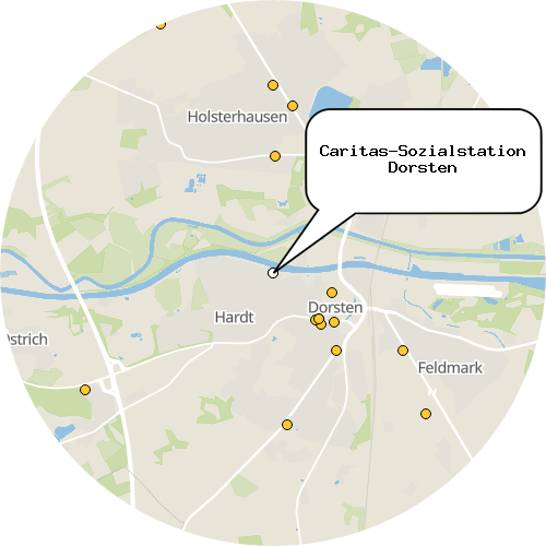 Kartenausschnitt für die Firma Caritas-Sozialstation Dorsten