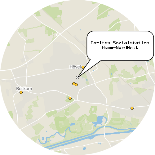 Kartenausschnitt für die Firma Caritas-Sozialstation Hamm-NordWest