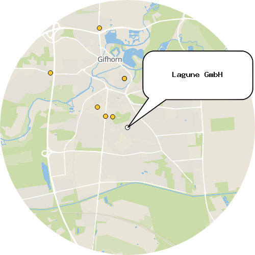 Kartenausschnitt für die Firma Lagune GmbH