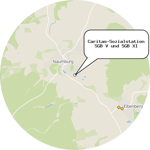 Kartenausschnitt für die Firma Caritas-Sozialstation SGB V und SGB XI