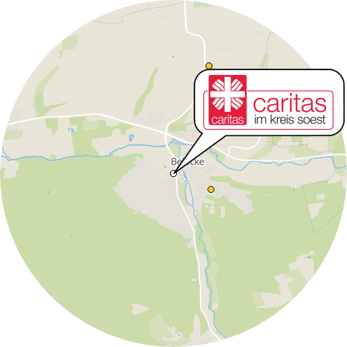 Kartenausschnitt für die Firma Caritas-Sozialstation Warstein-Belecke