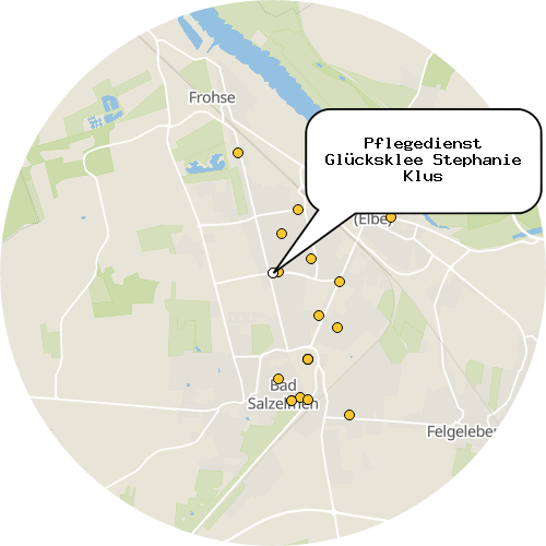 Kartenausschnitt für die Firma Pflegedienst Glücksklee Stephanie Klus