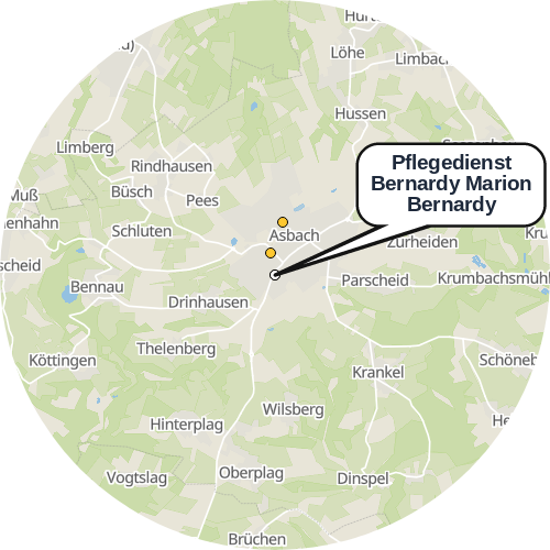 Kartenausschnitt für die Firma Pflegedienst Bernardy Marion Bernardy