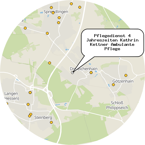 Kartenausschnitt für die Firma Pflegedienst 4 Jahreszeiten Kathrin Kettner Ambulante Pflege