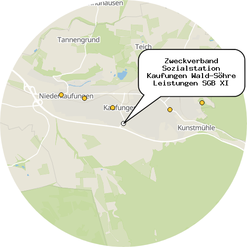 Kartenausschnitt für die Firma Zweckverband Sozialstation Kaufungen Wald-Söhre Leistungen SGB XI