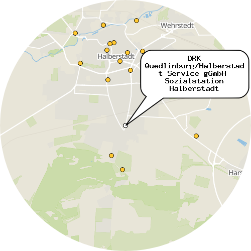 Kartenausschnitt für die Firma DRK Quedlinburg/Halberstadt Service gGmbH  Sozialstation Halberstadt
