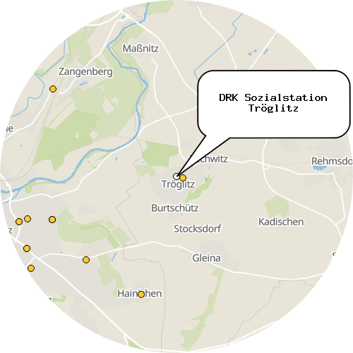 Kartenausschnitt für die Firma DRK Sozialstation Tröglitz