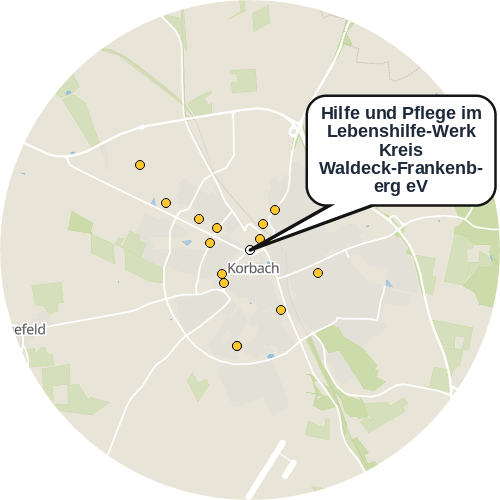 Kartenausschnitt für die Firma Hilfe und Pflege im Lebenshilfe-Werk Kreis Waldeck-Frankenberg eV