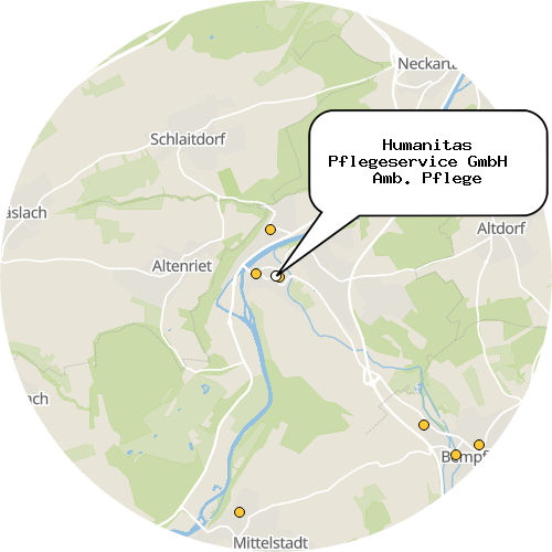 Kartenausschnitt für die Firma Humanitas Pflegeservice GmbH   Amb. Pflege