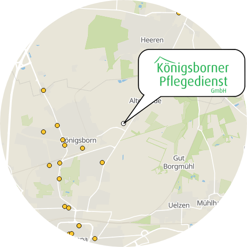Kartenausschnitt für die Firma Königsborner Pflegedienst GmbH