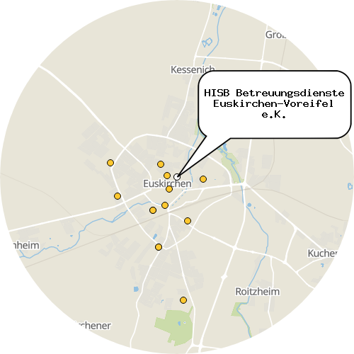 Kartenausschnitt für die Firma HISB Betreuungsdienste Euskirchen-Voreifel e.K.