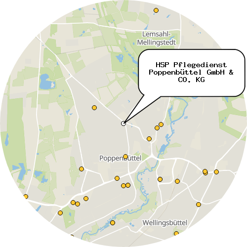 Kartenausschnitt für die Firma HSP Pflegedienst Poppenbüttel GmbH & CO. KG