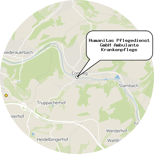 Kartenausschnitt für die Firma Humanitas Pflegedienst GmbH Ambulante Krankenpflege