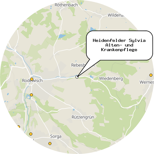 Kartenausschnitt für die Firma Heidenfelder Sylvia Alten- und Krankenpflege