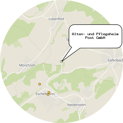 Kartenausschnitt für die Firma Alten- und Pflegeheim Post GmbH