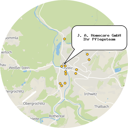 Kartenausschnitt für die Firma J. A. Homecare GmbH Ihr Pflegeteam