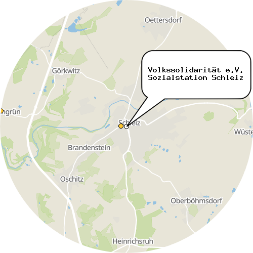 Kartenausschnitt für die Firma Volkssolidarität e.V. Sozialstation Schleiz