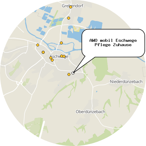 Kartenausschnitt für die Firma AWO mobil Eschwege Pflege Zuhause