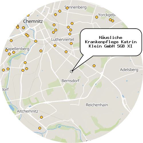 Kartenausschnitt für die Firma Häusliche Krankenpflege Katrin Klein GmbH SGB XI