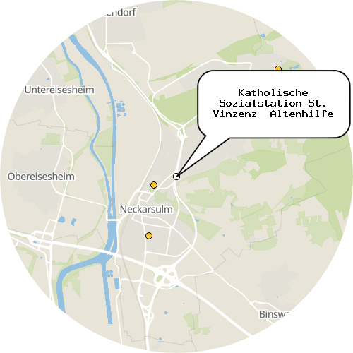 Kartenausschnitt für die Firma Katholische Sozialstation St. Vinzenz  Altenhilfe