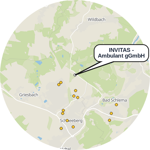 Kartenausschnitt für die Firma INVITAS - Ambulant gGmbH