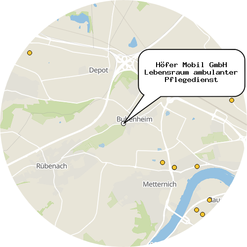 Kartenausschnitt für die Firma Höfer Mobil GmbH Lebensraum ambulanter Pflegedienst