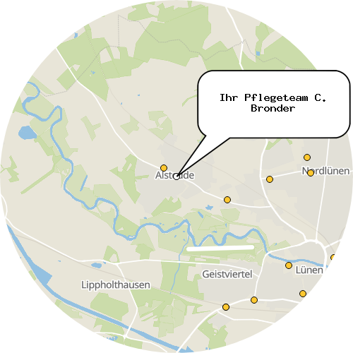 Kartenausschnitt für die Firma Ihr Pflegeteam C. Bronder