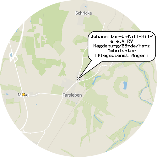 Kartenausschnitt für die Firma Johanniter-Unfall-Hilfe e.V RV Magdeburg/Börde/Harz Ambulanter Pflegedienst Angern