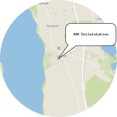 Kartenausschnitt für die Firma JUH Sozialstation