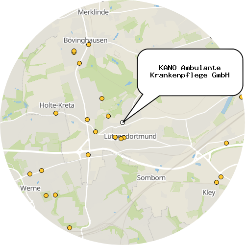 Kartenausschnitt für die Firma KANO Ambulante Krankenpflege GmbH