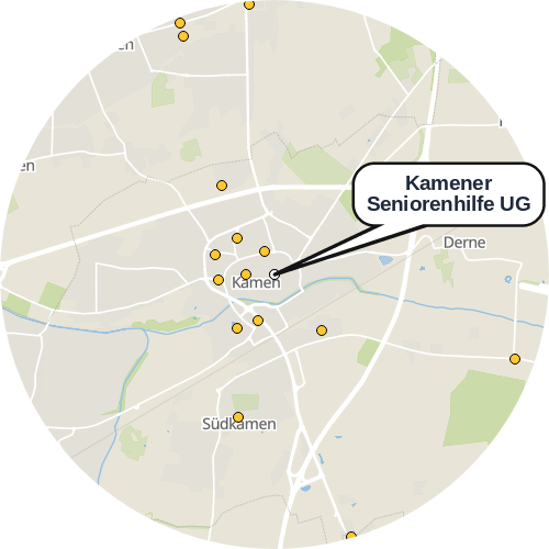 Kartenausschnitt für die Firma Kamener Seniorenhilfe UG