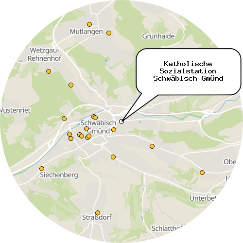 Kartenausschnitt für die Firma Katholische Sozialstation Schwäbisch Gmünd