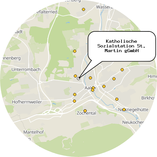 Kartenausschnitt für die Firma Katholische Sozialstation St. Martin gGmbH