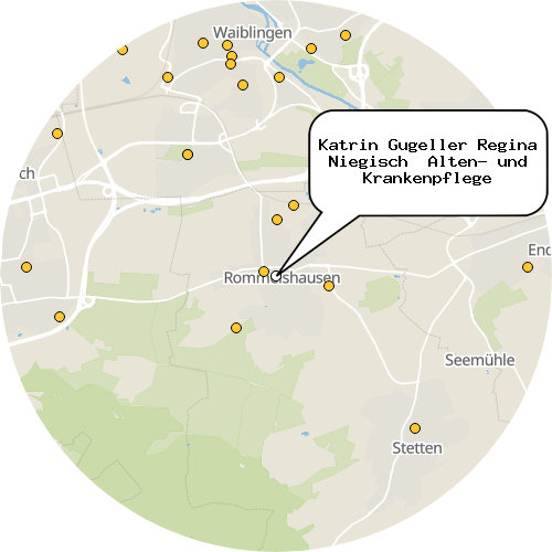 Kartenausschnitt für die Firma Katrin Gugeller Regina Niegisch  Alten- und Krankenpflege
