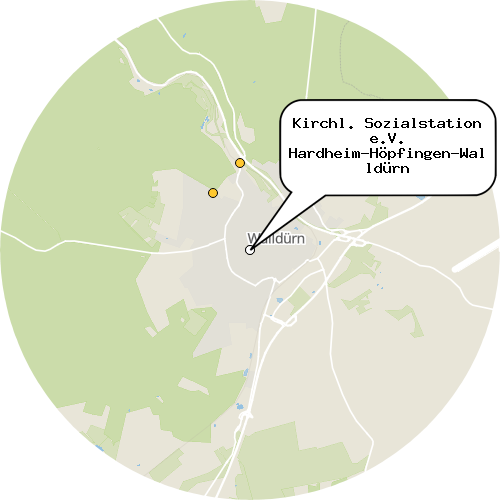 Kartenausschnitt für die Firma Kirchl. Sozialstation e.V. Hardheim-Höpfingen-Walldürn
