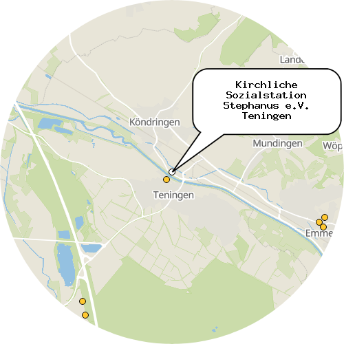Kartenausschnitt für die Firma Kirchliche Sozialstation Stephanus e.V. Teningen
