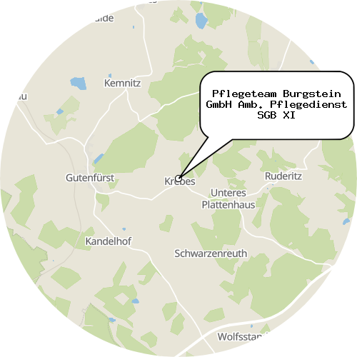 Kartenausschnitt für die Firma Pflegeteam Burgstein GmbH Amb. Pflegedienst SGB XI