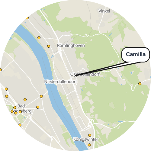 Kartenausschnitt für die Firma Camilla