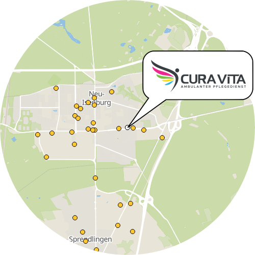 Kartenausschnitt für die Firma cura vita GmbH
