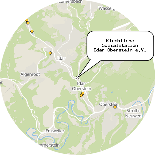 Kartenausschnitt für die Firma Kirchliche Sozialstation Idar-Oberstein e.V.